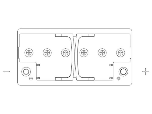 Autobaterie 12V 100AH AUTOPART GALAXY EFB START-STOP 900A 353X175X190mm - půdorys